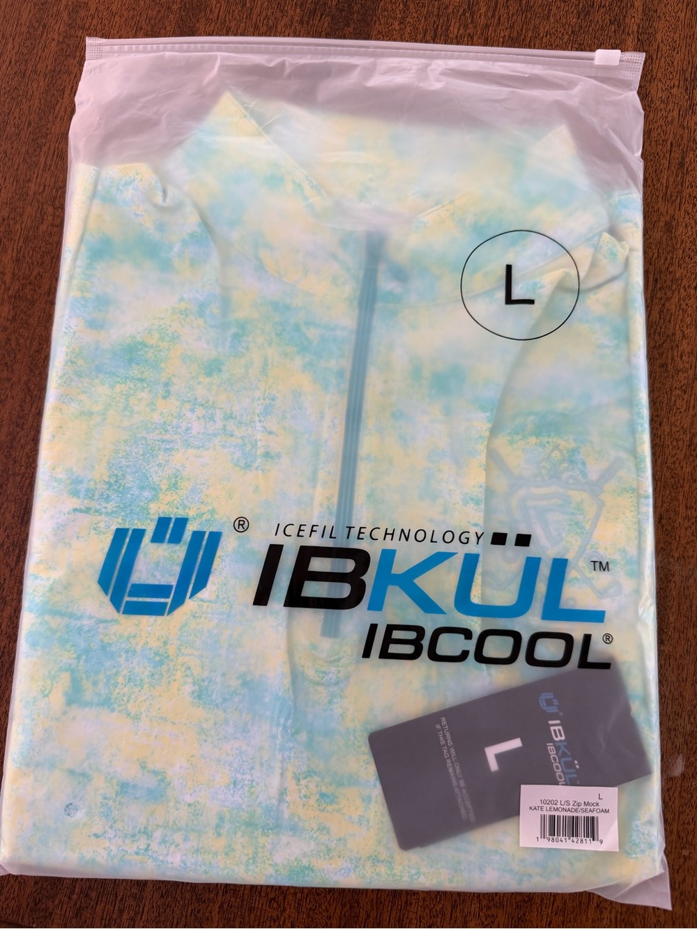 IBKUL Women's Long Sleeve Zip-Up Jacket in Blue and Yellow Tie-Dye